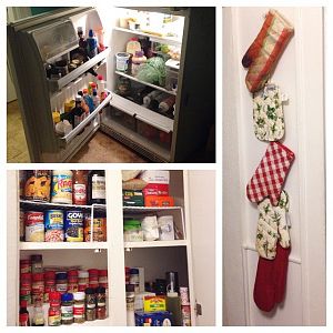Just organized our fridge and food cabinet...