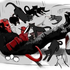 hellboy_and_his_cats__by_szikee-d3jumcw.jpg