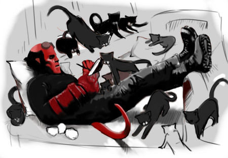 hellboy_and_his_cats__by_szikee-d3jumcw.jpg