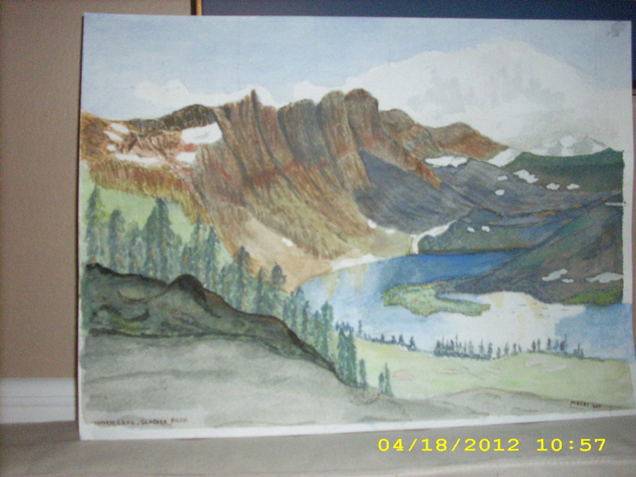 Hidden Lake, Glacier Park, final painting.JPG
