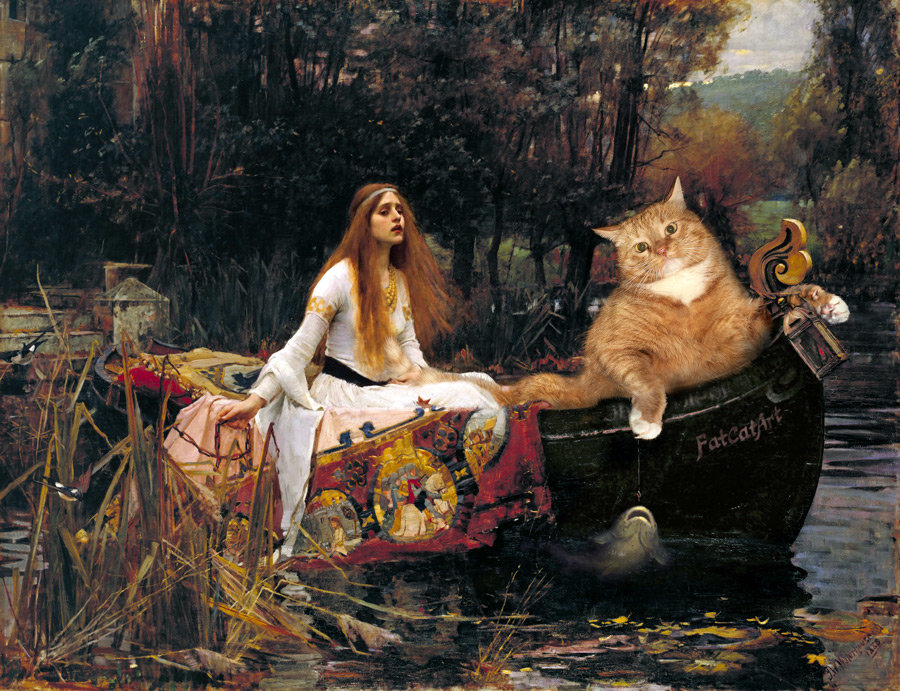 Waterhouse_-_The_Lady_of_Shalott_floating_to_Cat-m